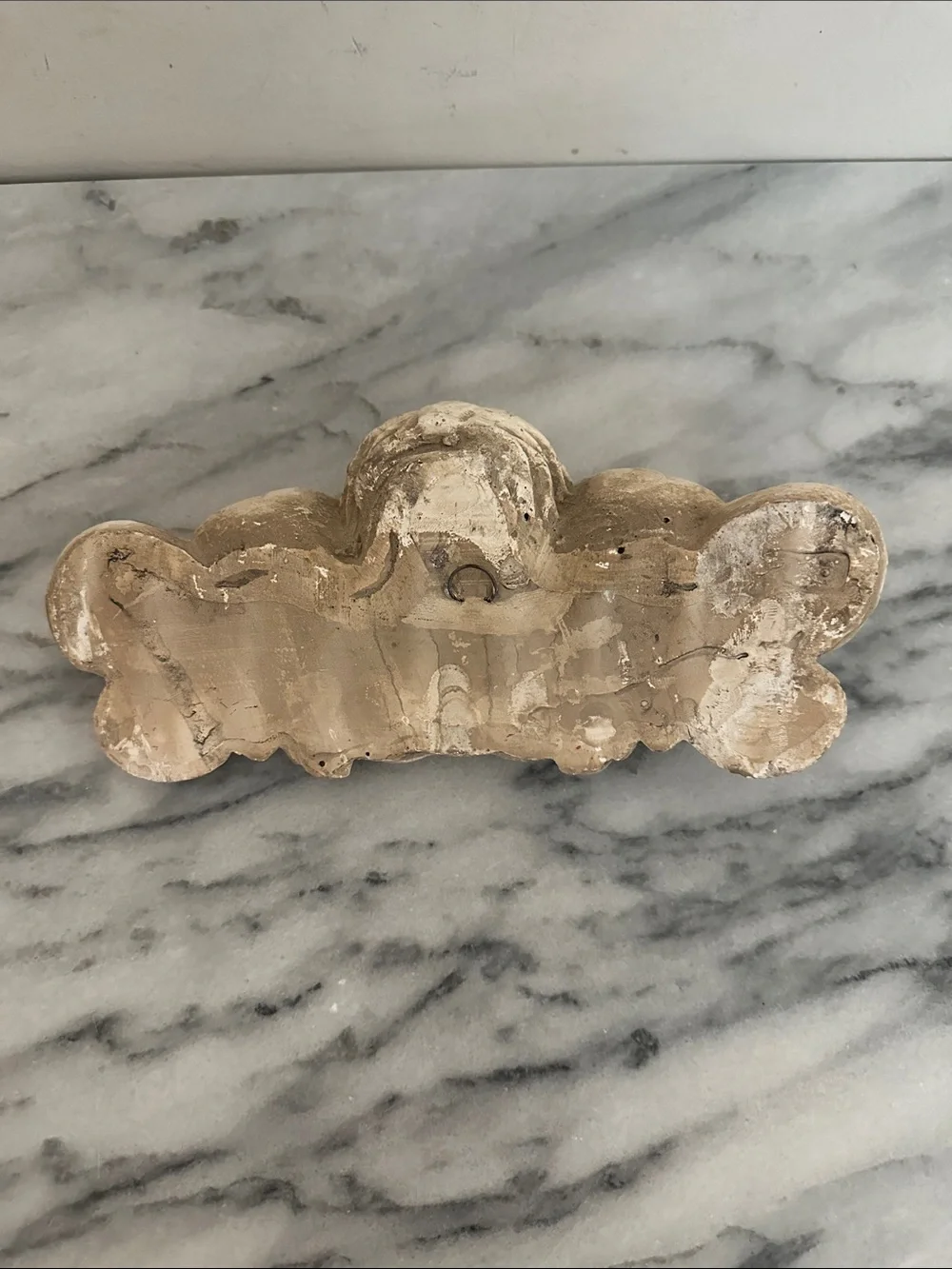 Decorative Cherub Wing Wall Accent in Antique White gesso